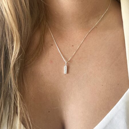 Colgante barrita con cubic plata 925