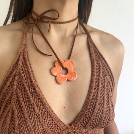 Collar summer collection flor naranja