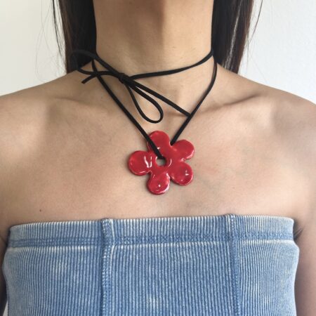Collar summer collection flor roja