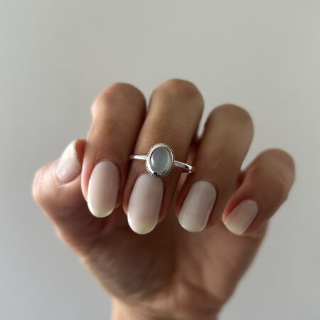 Anillo piedra calcedonia plata 925