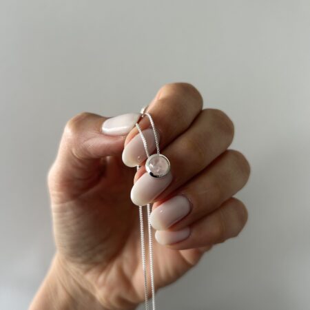 Colgante dije cuarzo rosa plata 925