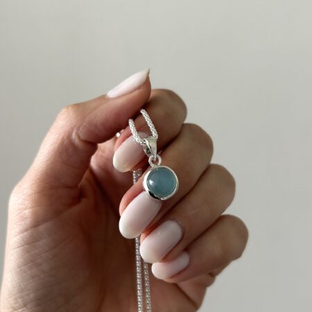 Conjunto piedra calcedonia plata 925