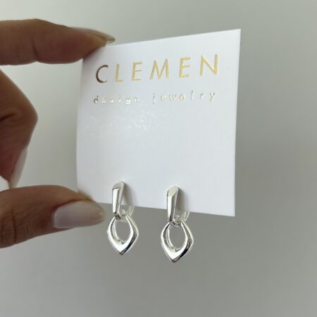 Aros huggies eslabón deluxe plata 925