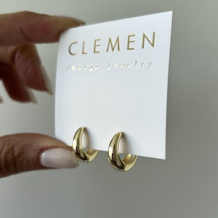 Aros huggies deluxe 15 mm plata 925 y baño de oro 18 k