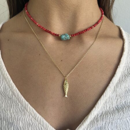 Colgante nácar natural y baño de oro 18 k