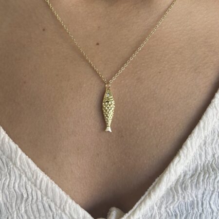 Colgante pez cubic baño de oro 18 k