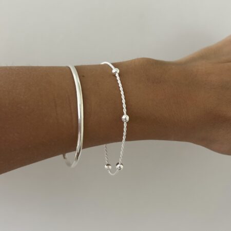 Pulsera bolitas torneada plata 925