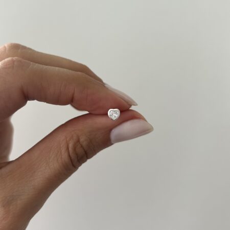 Caravana piercing corazón plata 925