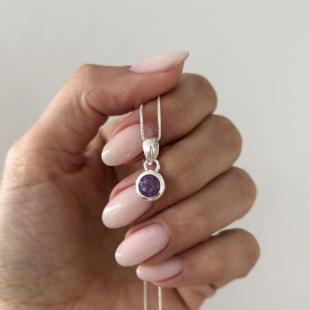 Colgante piedra amatista plata 925