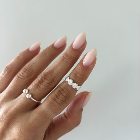 Anillo midi florcitas plata 925