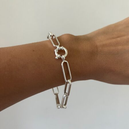 Pulsera eslabones XL cierre marinero plata 925