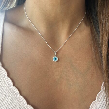 Colgante ojo turco nácar plata 925