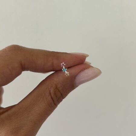 Mini triple cubic pastel plata 925
