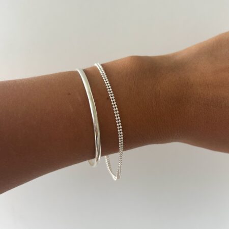 Pulsera doble mini bolitas plata 925