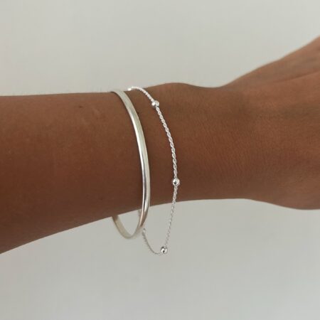 Pulsera bolitas torneada fina plata 925