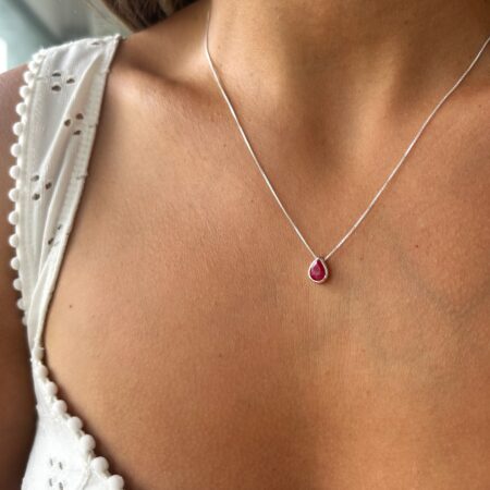 Colgante dije Rubí plata 925
