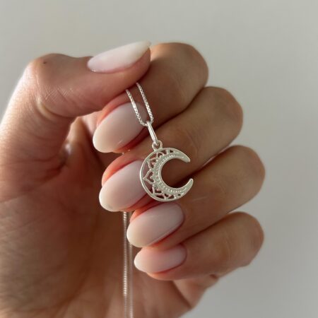 Colgante lunita mandala plata 925
