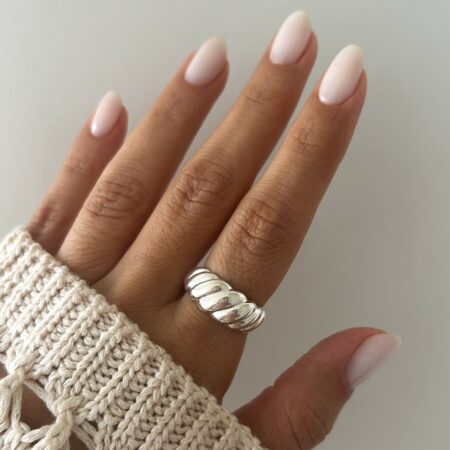 Anillo croissant ancho plata 925
