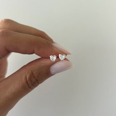 Caravanas corazones cubic plata 925