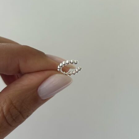 Cuff full bolitas plata 925