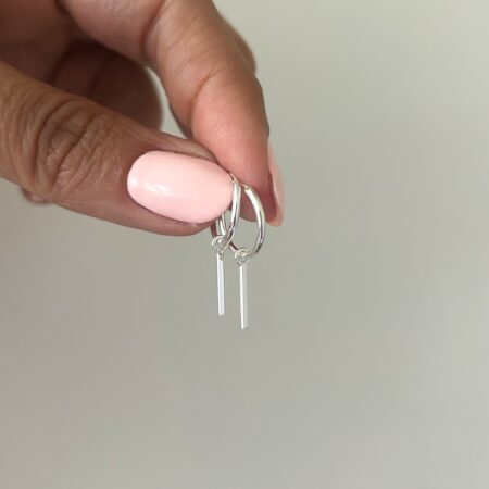 Aritos dije barrita plata 925