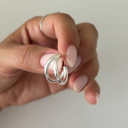 Aros inflados L plata 925