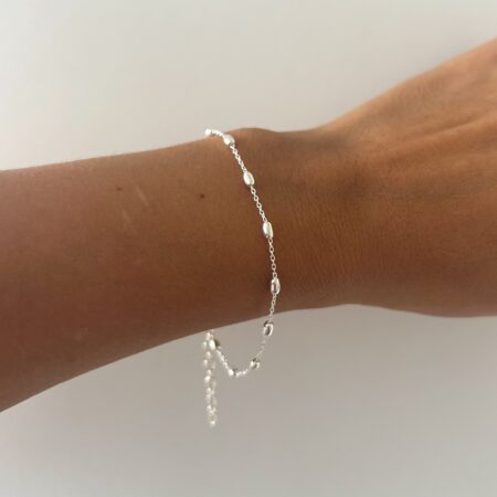 Pulsera bolitas ovaladas plata 925