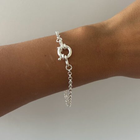 Pulsera rollito cierre marinero plata 925