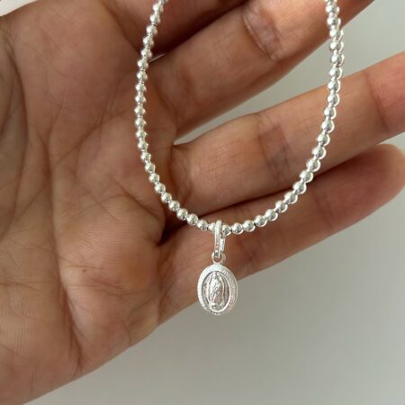 Pulsera bolitas virgen Guadalupe plata 925
