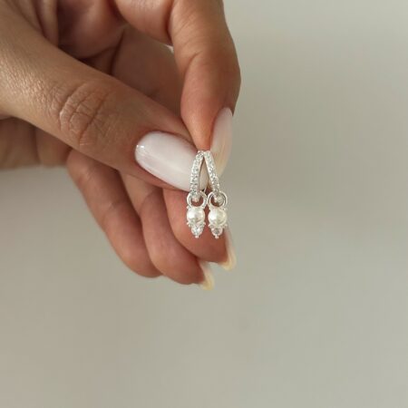 Aros cubic perlitas plata 925