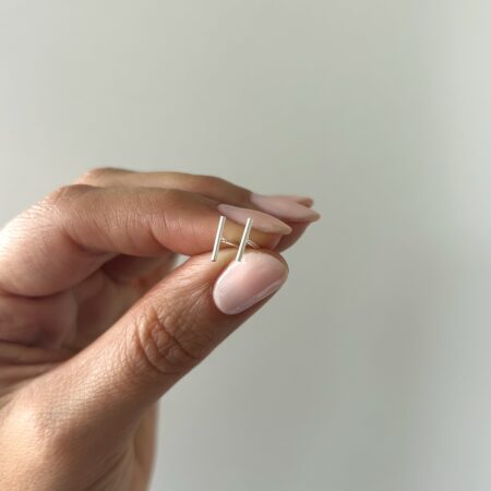 Caravanas mini barritas plata 925