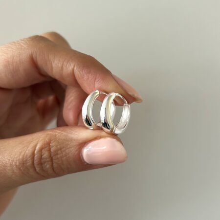 Aros huggies Estambul 16 mm plata 925