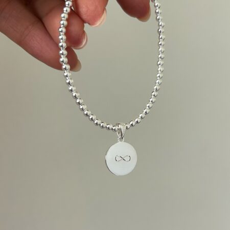 Pulsera bolitas + medalla Plata 925
