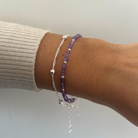 Pulsera piedra amatista plata 925