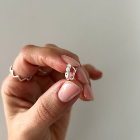 Mini aros cubic ovalados plata 925